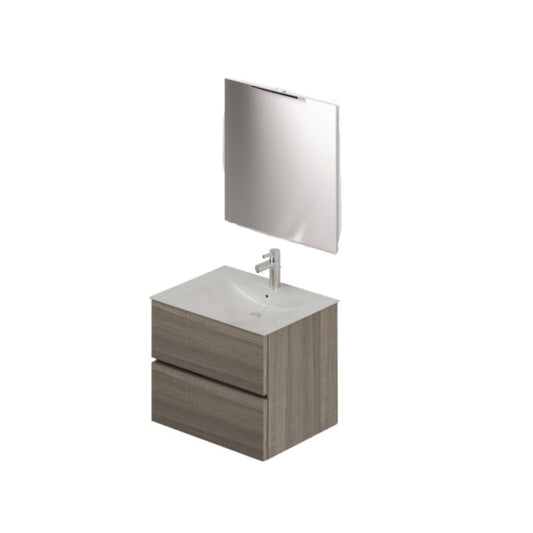 Mobile bagno con lavabo e specchio da 60 olmo Effezeta