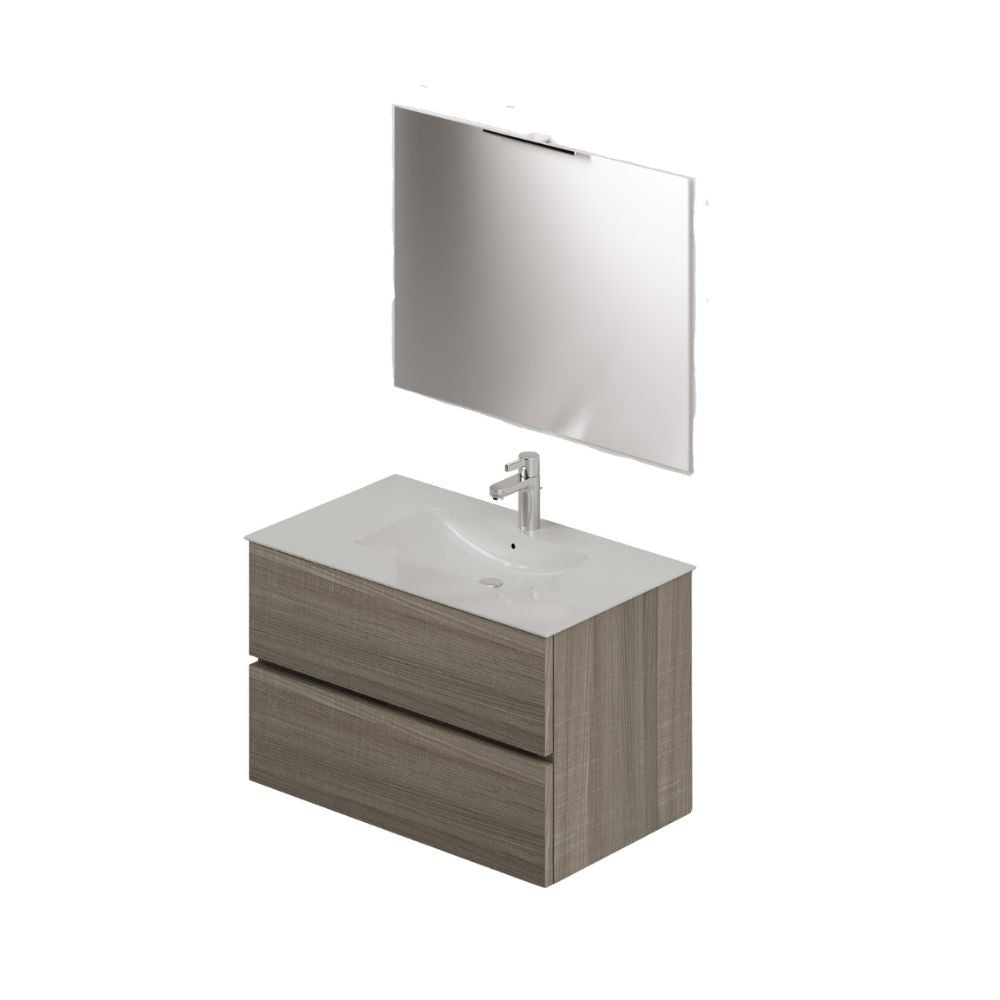 Mobile bagno con lavabo e specchio da 80 olmo Effezeta