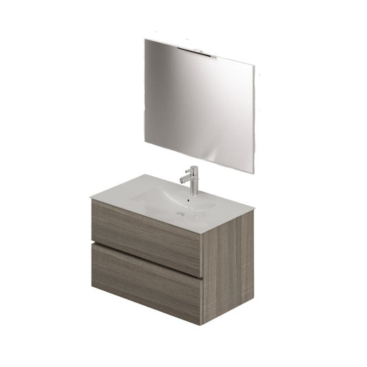 Mobile bagno con lavabo e specchio da 80 olmo Effezeta