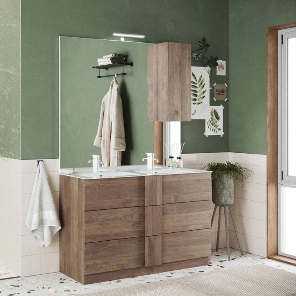 Mobile bagno Salemi120 doppia vasca rovere mercure Effezeta