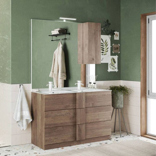Mobile bagno Salemi120 doppia vasca rovere mercure Effezeta