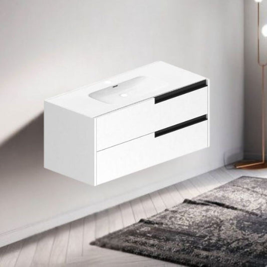 Mobile bagno sospeso Modular con due cassettoni 100x45x50 cm colore bianco opaco Effezeta