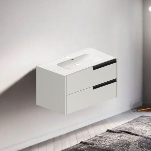Mobile bagno sospeso Modular con due cassettoni 80x45x50 cm colore cashmere Effezeta