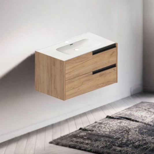 Mobile bagno sospeso Modular con due cassettoni 80x45x50 cm colore rovere miele Effezeta