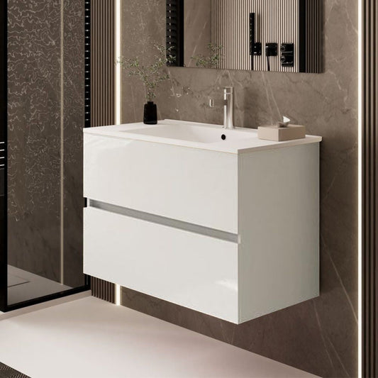 Mobile bagno sospeso Sevilla con 2 cassetti 100x44.6x52 cm colore bianco Effezeta