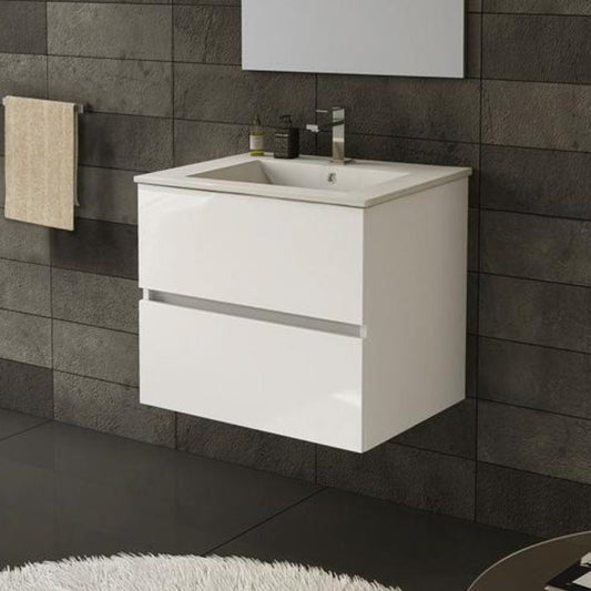 Mobile bagno sospeso Sevilla con 2 cassetti 60x44.6x52 cm colore bianco Effezeta