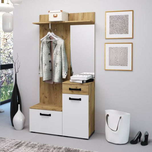 Mobile ingresso Mosso MO6 colore rovere e bianco Effezeta