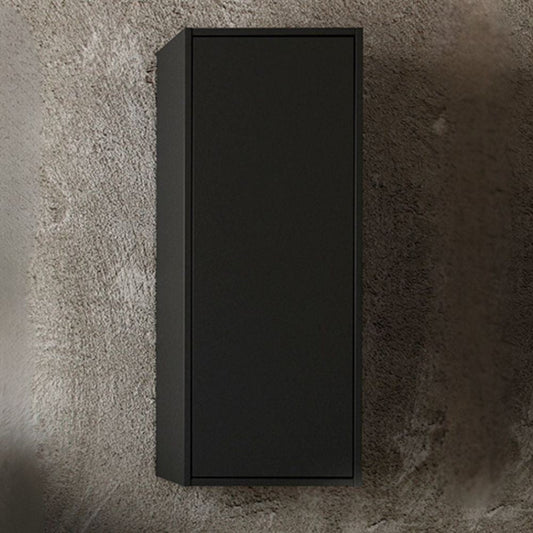 Pensile bagno Push 35x30.5x80 1 anta con 2 ripiani interni colore nero opaco Effezeta