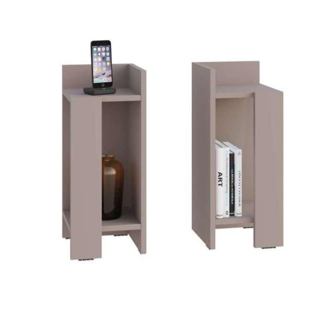 Set 2 tavolini comodini Elos colore light mocha