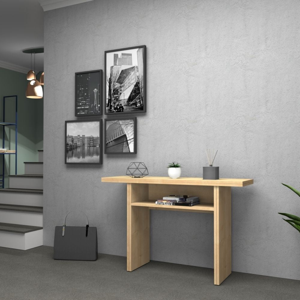 Tavolo consolle ripiegabile Ikebana rovere 120x35 Effezeta
